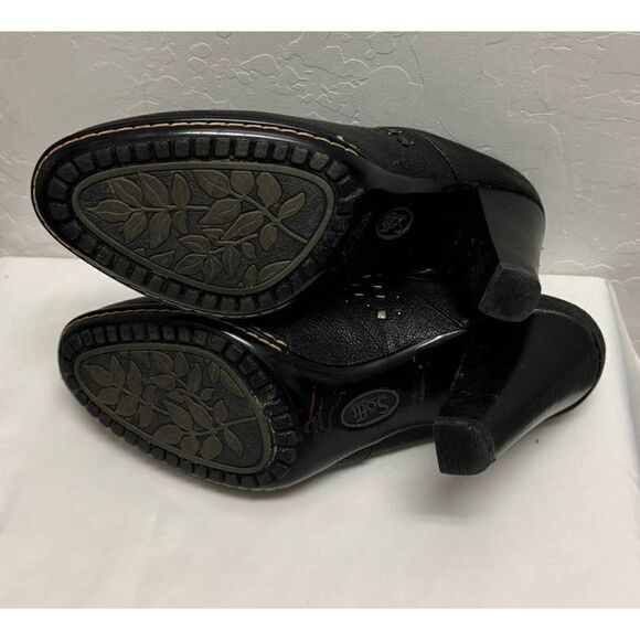 SOFFT Leather Studded Stitched Clogs Black 10M - Picture 5 of 7